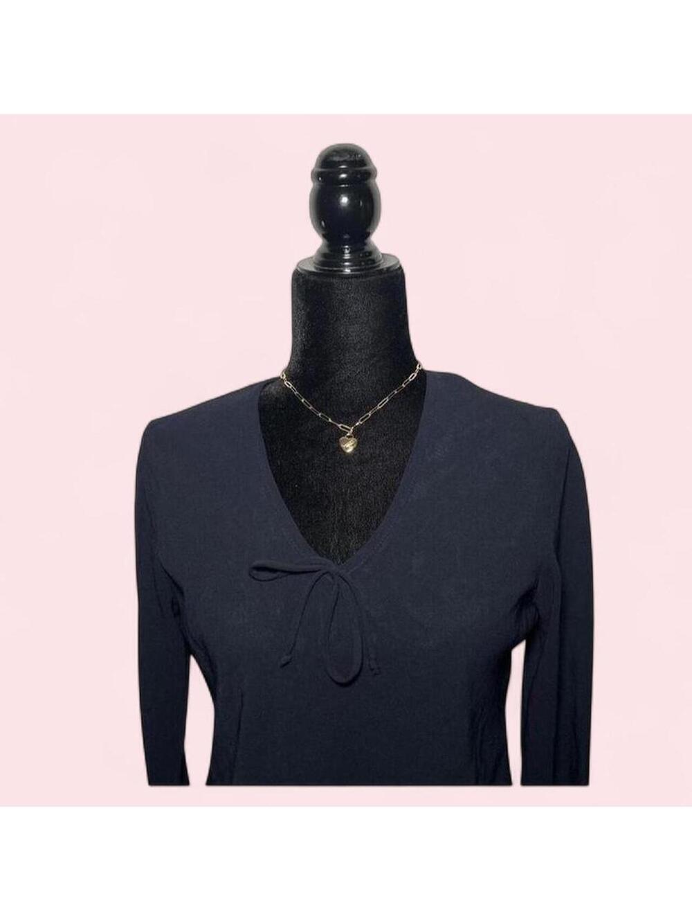 Braemar Petites Dark Blue Long Sleeve Blouse - Picture 2 of 3